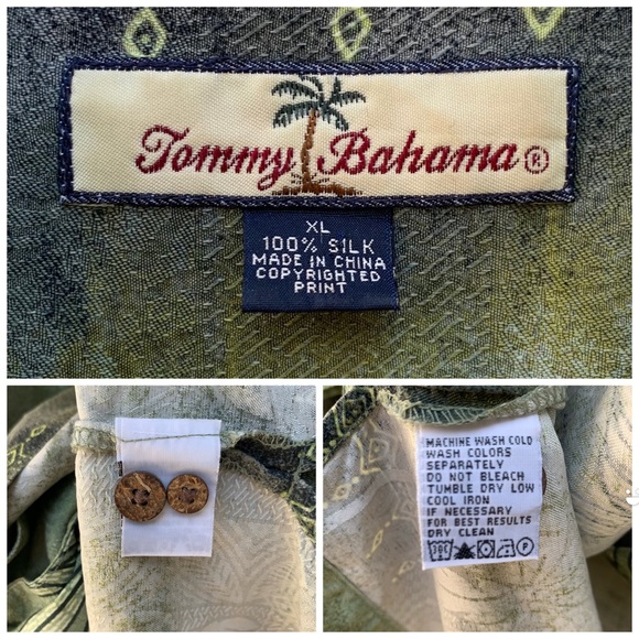 SOLD Tommy Bahama Hawaiian Silk Floral Button Down - Picture 8 of 8